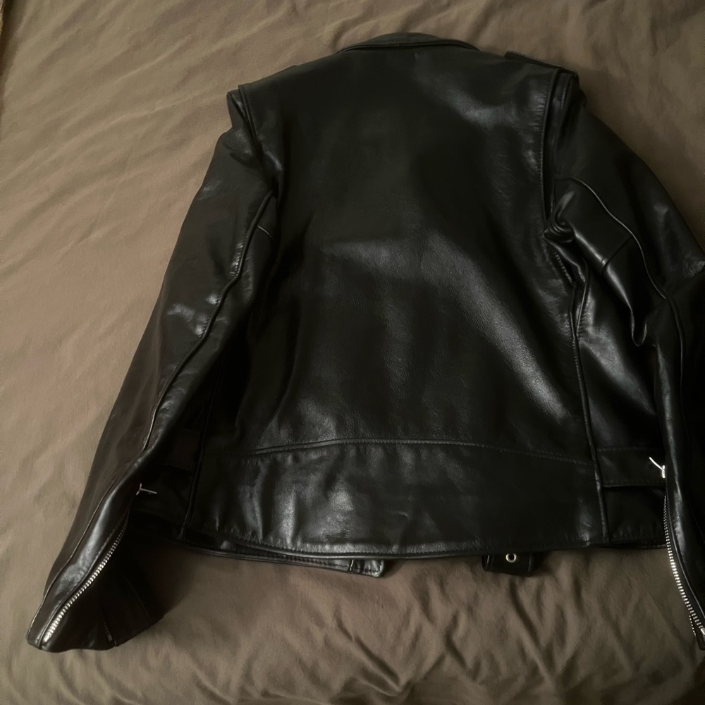 Schott NYC 626 Black Leather Biker Jacket - Picture 5 of 6